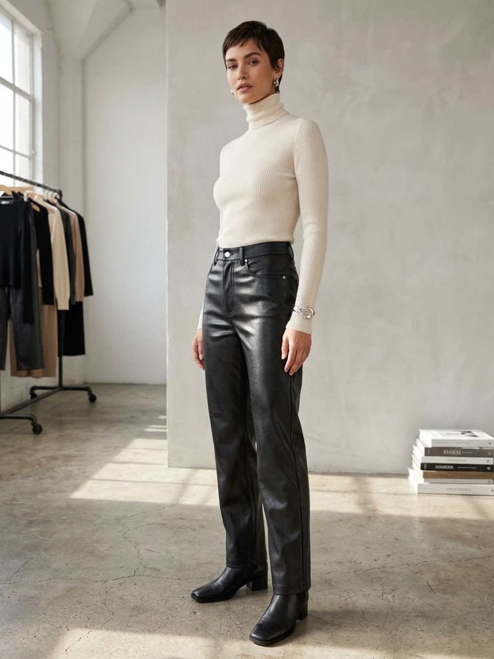 Wilfred Black Faux Leather Straight-Leg Pants 2 Aritzia fall